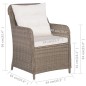 Gartenstühle mit Polstern 2 Stk. Poly Rattan Braun Gartenstühle mit Polstern 2 Stk. Poly Rattan Braun