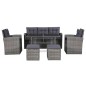 6-tlg. Garten-Lounge-Set mit Auflagen Poly Rattan Grau 6-tlg. Garten-Lounge-Set mit Auflagen Poly Rattan Grau
