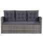 6-tlg. Garten-Lounge-Set mit Auflagen Poly Rattan Grau 6-tlg. Garten-Lounge-Set mit Auflagen Poly Rattan Grau