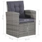 6-tlg. Garten-Lounge-Set mit Auflagen Poly Rattan Grau 6-tlg. Garten-Lounge-Set mit Auflagen Poly Rattan Grau
