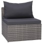 4-tlg. Garten-Sofagarnitur mit Kissen Grau Poly Rattan 4-tlg. Garten-Sofagarnitur mit Kissen Grau Poly Rattan