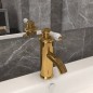 vidaXL Waschtischarmatur Golden 130x180 mm vidaXL Waschtischarmatur Golden 130x180 mm