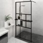 vidaXL Duschwand mit Ablage für Walk-In-Dusche Schwarz 115x195 cm ESG vidaXL Duschwand mit Ablage für Walk-In-Dusche Schwarz 115x195 cm ESG