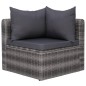 4-tlg. Garten-Sofagarnitur mit Kissen Grau Poly Rattan 4-tlg. Garten-Sofagarnitur mit Kissen Grau Poly Rattan
