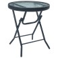 vidaXL Bistrotisch Schwarz 40x46 cm Stahl und Glas vidaXL Bistrotisch Schwarz 40x46 cm Stahl und Glas