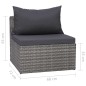 4-tlg. Garten-Sofagarnitur mit Kissen Grau Poly Rattan 4-tlg. Garten-Sofagarnitur mit Kissen Grau Poly Rattan