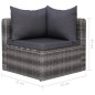 4-tlg. Garten-Sofagarnitur mit Kissen Grau Poly Rattan 4-tlg. Garten-Sofagarnitur mit Kissen Grau Poly Rattan