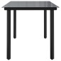 vidaXL Garten-Esstisch Schwarz 160x80x74 cm Stahl und Hartglas vidaXL Garten-Esstisch Schwarz 160x80x74 cm Stahl und Hartglas