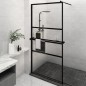 vidaXL Duschwand mit Ablage für Walk-In-Dusche Schwarz 115x195 cm ESG vidaXL Duschwand mit Ablage für Walk-In-Dusche Schwarz 115x195 cm ESG