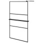 vidaXL Duschwand mit Ablage für Walk-In-Dusche Schwarz 115x195 cm ESG vidaXL Duschwand mit Ablage für Walk-In-Dusche Schwarz 115x195 cm ESG