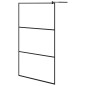 vidaXL Duschwand mit Ablage für Walk-In-Dusche Schwarz 115x195 cm ESG vidaXL Duschwand mit Ablage für Walk-In-Dusche Schwarz 115x195 cm ESG