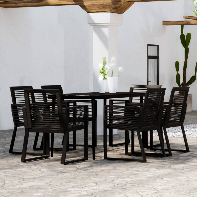 vidaXL 7-tlg. Garten-Essgruppe Schwarz vidaXL 7-tlg. Garten-Essgruppe Schwarz