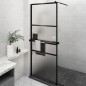 vidaXL Duschwand mit Ablage für Walk-In-Dusche Schwarz 80x195 cm ESG vidaXL Duschwand mit Ablage für Walk-In-Dusche Schwarz 80x195 cm ESG