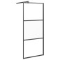 vidaXL Duschwand mit Ablage für Walk-In-Dusche Schwarz 80x195 cm ESG vidaXL Duschwand mit Ablage für Walk-In-Dusche Schwarz 80x195 cm ESG