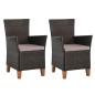 vidaXL Gartenstühle mit Polstern 2 Stk. Poly Rattan Braun vidaXL Gartenstühle mit Polstern 2 Stk. Poly Rattan Braun