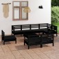 vidaXL 9-tlg. Garten-Lounge-Set Massivholz Kiefer Schwarz vidaXL 9-tlg. Garten-Lounge-Set Massivholz Kiefer Schwarz