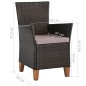 vidaXL Gartenstühle mit Polstern 2 Stk. Poly Rattan Braun vidaXL Gartenstühle mit Polstern 2 Stk. Poly Rattan Braun