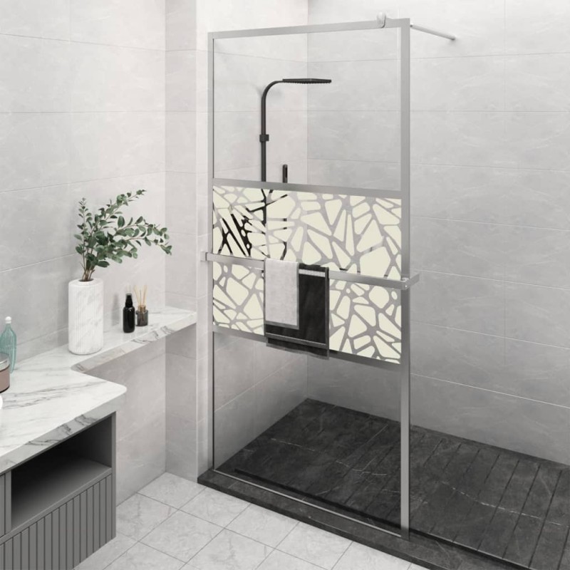 vidaXL Duschwand mit Ablage für Walk-In-Dusche Chrom 115x195 cm ESG vidaXL Duschwand mit Ablage für Walk-In-Dusche Chrom 115x195 cm ESG