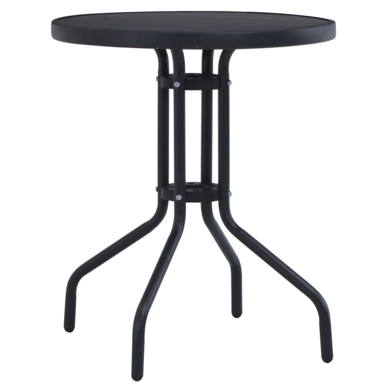 vidaXL Gartentisch Schwarz 60 cm Stahl und Glas vidaXL Gartentisch Schwarz 60 cm Stahl und Glas