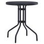 vidaXL Gartentisch Schwarz 60 cm Stahl und Glas vidaXL Gartentisch Schwarz 60 cm Stahl und Glas