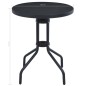 vidaXL Gartentisch Schwarz 60 cm Stahl und Glas vidaXL Gartentisch Schwarz 60 cm Stahl und Glas