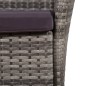 Gartenstuhl und Hocker mit Polstern Poly Rattan Grau Gartenstuhl und Hocker mit Polstern Poly Rattan Grau