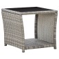 vidaXL Couchtisch Grau 45x45x40 cm Poly Rattan und Glas vidaXL Couchtisch Grau 45x45x40 cm Poly Rattan und Glas