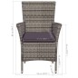 Gartenstuhl und Hocker mit Polstern Poly Rattan Grau Gartenstuhl und Hocker mit Polstern Poly Rattan Grau