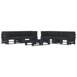 vidaXL 6-tlg. Paletten-Lounge-Set Schwarz Imprägniertes Kiefernholz