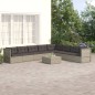 vidaXL 8-tlg. Garten-Lounge-Set mit Kissen Grau Poly Rattan vidaXL 8-tlg. Garten-Lounge-Set mit Kissen Grau Poly Rattan