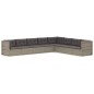 vidaXL 8-tlg. Garten-Lounge-Set mit Kissen Grau Poly Rattan vidaXL 8-tlg. Garten-Lounge-Set mit Kissen Grau Poly Rattan