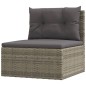 vidaXL 8-tlg. Garten-Lounge-Set mit Kissen Grau Poly Rattan vidaXL 8-tlg. Garten-Lounge-Set mit Kissen Grau Poly Rattan