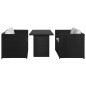 3-tlg. Garten-Lounge-Set mit Auflagen Poly Rattan Schwarz 3-tlg. Garten-Lounge-Set mit Auflagen Poly Rattan Schwarz