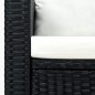 3-tlg. Garten-Lounge-Set mit Auflagen Poly Rattan Schwarz 3-tlg. Garten-Lounge-Set mit Auflagen Poly Rattan Schwarz