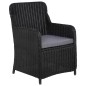 Gartenstühle mit Polster 2 Stk. Poly Rattan Schwarz Gartenstühle mit Polster 2 Stk. Poly Rattan Schwarz
