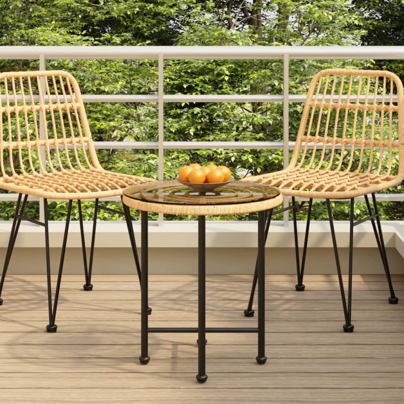vidaXL Esstisch Ø50 cm Hartglas und Stahl vidaXL Esstisch Ø50 cm Hartglas und Stahl