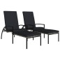 vidaXL Sonnenliegen 2 Stk. mit Fußhocker PE-Rattan Grau vidaXL Sonnenliegen 2 Stk. mit Fußhocker PE-Rattan Grau