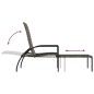 vidaXL Sonnenliegen 2 Stk. mit Fußhocker PE-Rattan Grau vidaXL Sonnenliegen 2 Stk. mit Fußhocker PE-Rattan Grau