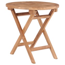 vidaXL Klappbarer Gartentisch 45 cm Teak Massivholz