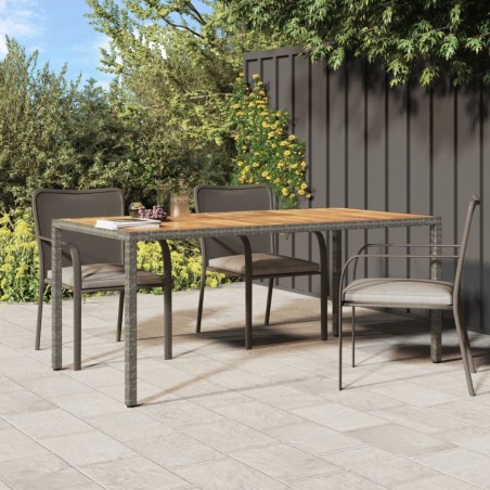 vidaXL Gartentisch 190x90x75 cm Poly Rattan und Akazienholz Grau 