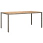 vidaXL Gartentisch 190x90x75 cm Poly Rattan und Akazienholz Grau vidaXL Gartentisch 190x90x75 cm Poly Rattan und Akazienholz Grau
