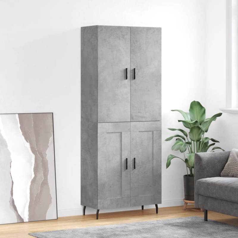 vidaXL Highboard Betongrau 69,5x34x180 cm Holzwerkstoff vidaXL Highboard Betongrau 69,5x34x180 cm Holzwerkstoff