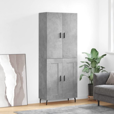 vidaXL Highboard Betongrau 69,5x34x180 cm Holzwerkstoff