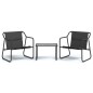 vidaXL 3-tlg. Garten-Lounge-Set mit Kissen Anthrazit Stahl vidaXL 3-tlg. Garten-Lounge-Set mit Kissen Anthrazit Stahl