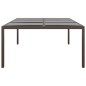 vidaXL Gartentisch mit Glasplatte Braun 200x150x75 cm Rattan vidaXL Gartentisch mit Glasplatte Braun 200x150x75 cm Rattan