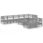 vidaXL 9-tlg. Garten-Lounge-Set Massivholz Kiefer Grau vidaXL 9-tlg. Garten-Lounge-Set Massivholz Kiefer Grau