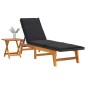 vidaXL Sonnenliege mit Tisch Poly Rattan und Massivholz Akazie vidaXL Sonnenliege mit Tisch Poly Rattan und Massivholz Akazie