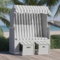 vidaXL Strandkorb mit Dach Poly Rattan und Massivholz Grau & Weiß vidaXL Strandkorb mit Dach Poly Rattan und Massivholz Grau & Weiß