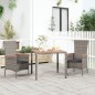vidaXL Gartentisch mit Holzplatte Grau Poly Rattan & Massivholz Akazie vidaXL Gartentisch mit Holzplatte Grau Poly Rattan & Massivholz Akazie