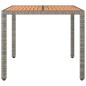 vidaXL Gartentisch mit Holzplatte Grau Poly Rattan & Massivholz Akazie vidaXL Gartentisch mit Holzplatte Grau Poly Rattan & Massivholz Akazie